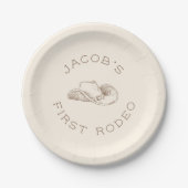 My First Rodeo Customizable Birthday Paper Plate Pappteller (Vorderseite)