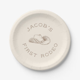 My First Rodeo Customizable Birthday Paper Plate Pappteller