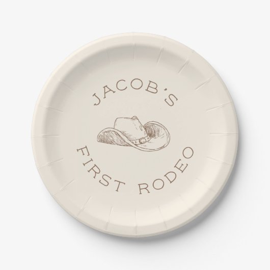 My First Rodeo Customizable Birthday Paper Plate Pappteller (Vorderseite)