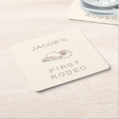 My First Rodeo Customizable Neural Party Napkin Rechteckiger Pappuntersetzer (angewinkelt)