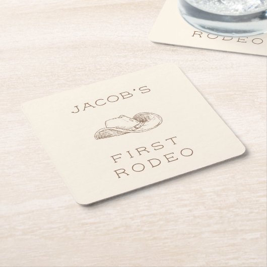 My First Rodeo Customizable Neural Party Napkin Rechteckiger Pappuntersetzer (angewinkelt)