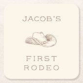 My First Rodeo Customizable Neural Party Napkin Rechteckiger Pappuntersetzer (Vorderseite)