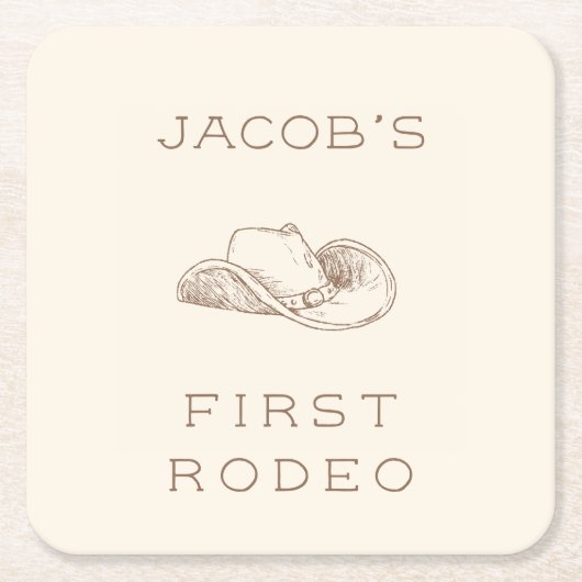 My First Rodeo Customizable Neural Party Napkin Rechteckiger Pappuntersetzer (Vorderseite)