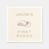 My First Rodeo Customizable Neural Party Napkin Serviette (Vorderseite)