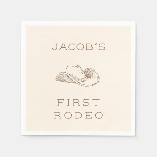 My First Rodeo Customizable Neural Party Napkin Serviette (Vorderseite)