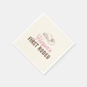 My First Rodeo Personalized Pink Cowgirl Birthday Serviette (Ecke)