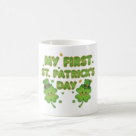 My First St. Patrick's Day | Cute Kawaii Shamrock Kaffeetasse (Mittel)