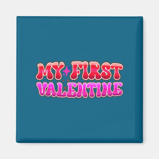 My First Valentine Heart Stars Fun Celebration Magnet (Vorne)