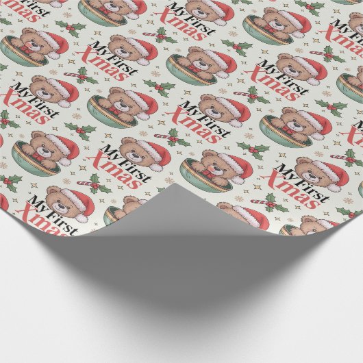 My First Xmas Teddy Geschenkpapier (Ecke)