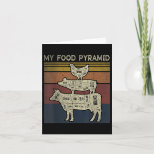 My Food Pyramid - Funny Grillen Joke - Kuh Pig Chi Karte