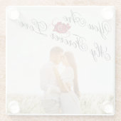 "My Forever Love" Rote Rose Einzigartiges elegante Glasuntersetzer (Rückseite)