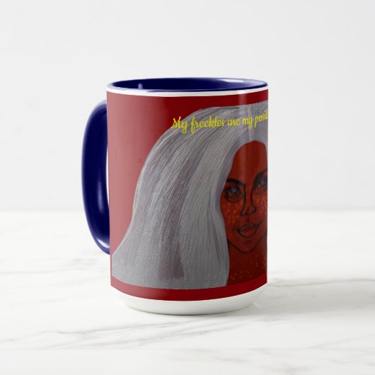 My Freckles Are My Positivity Symbol Tasse (Vorderseite Links)