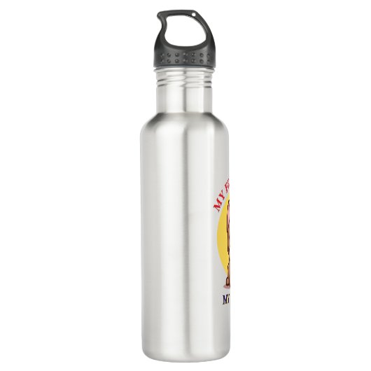 My Frenchie Is My Savior cute French Bulldog Meme Edelstahlflasche (Rückseite)