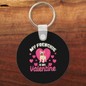 My Frenchie Is My Valentine Valentines Day French Schlüsselanhänger (Vorderseite)