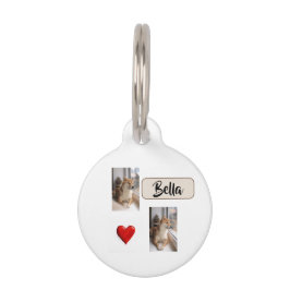 My Furry Friend – Round Dog Photo Tag with Name Haustiermarke