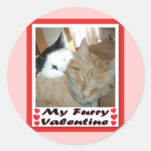 My Furry Valentine Runder Aufkleber