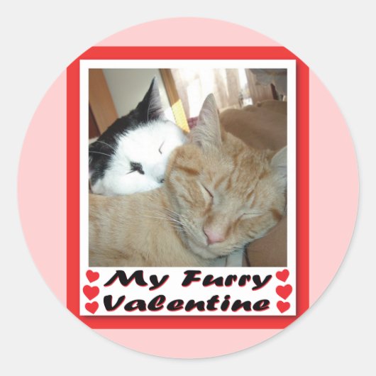My Furry Valentine Runder Aufkleber (Vorderseite)