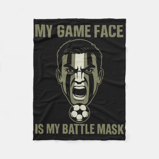 My Game Face Is My Byttle Mask Soccer Fan Camo Gra Fleecedecke (Vorderseite)