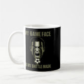 My Game Face Is My Byttle Mask Soccer Fan Camo Gra Kaffeetasse (Links)