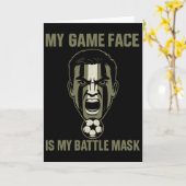 My Game Face Is My Byttle Mask Soccer Fan Camo Gra Karte (Gelbe Blume)