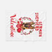 My German Shepherd Is My Valentine Funny Dog Lover Fleecedecke (Vorderseite (Horizontal))