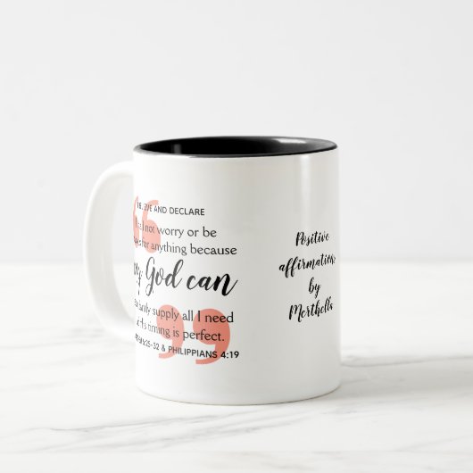 MY GOD CAN Positiv Christian Price Zweifarbige Tasse (Vorderseite Links)