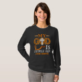 My God Is Stronger Than Leukemia Orange Ribbon T-Shirt (Vorne ganz)