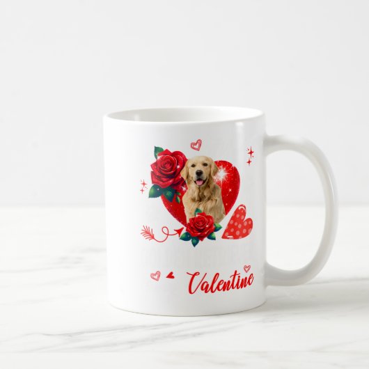 My Golden Retriever Is My Valentine Owner Floral H Kaffeetasse (Rechts)