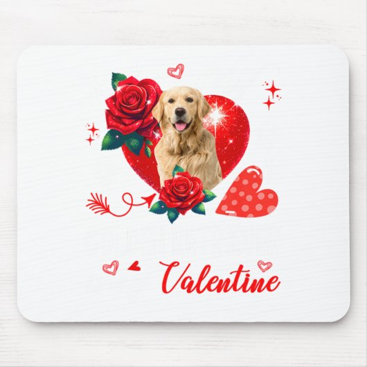 My Golden Retriever Is My Valentine Owner Floral H Mousepad (Vorne)
