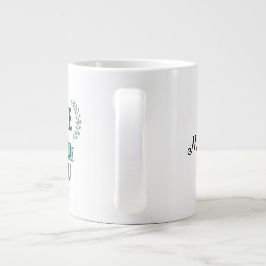 My Grace is Sufficient Scripture Teal Jumbo-Tasse (Rückseite)