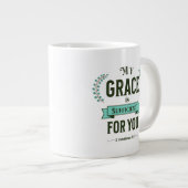 My Grace is Sufficient Scripture Teal Jumbo-Tasse (Vorderseite Rechts)