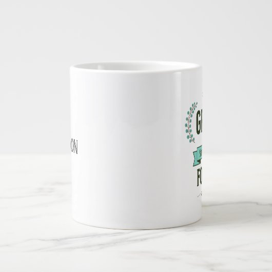 My Grace is Sufficient Scripture Teal Jumbo-Tasse (Vorderseite)