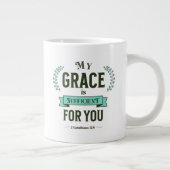 My Grace is Sufficient Scripture Teal Jumbo-Tasse (Rechts)