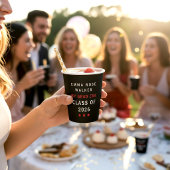 My Grad Era Class of 2026 Red Stars Text Design Pappbecher