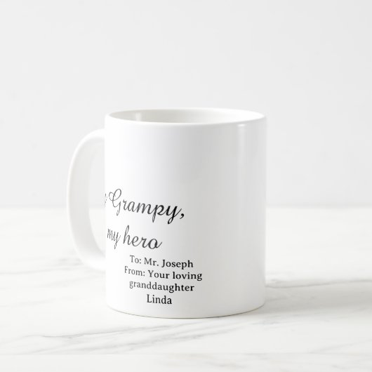 My Grampy My Hero Grandpa Coffee Mug Kaffeetasse (Vorderseite Links)