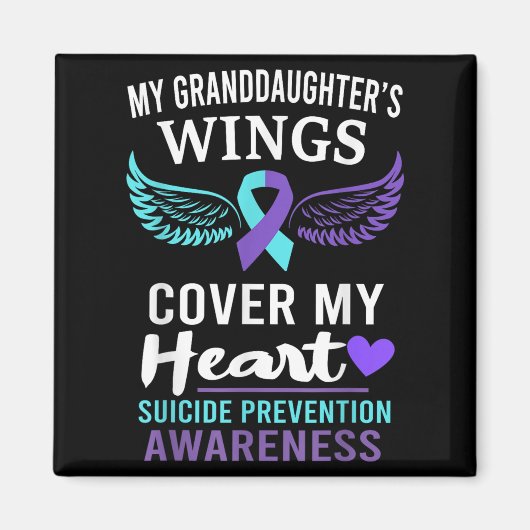 My Granddaughters Wings Cover Heart Suicide Awaren Magnet (Vorne)