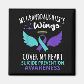My Granddaughters Wings Cover Heart Suicide Awaren Magnet (Vorne)