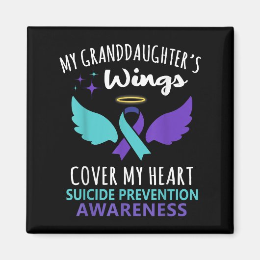 My Granddaughters Wings Cover Heart Suicide Awaren Magnet (Vorne)