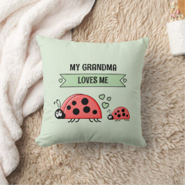 My Grandma loves me ladybugs green baby Kissen