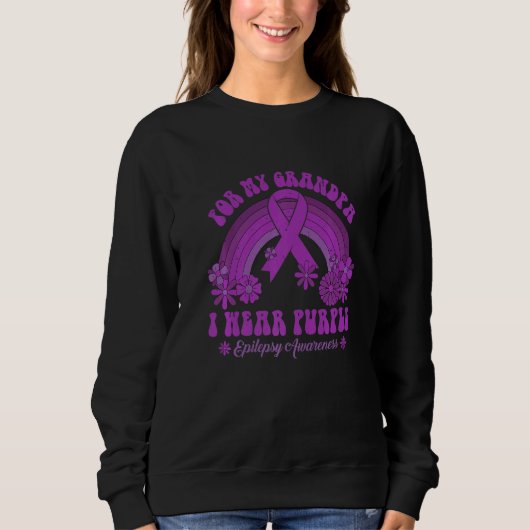 My GrandPa I Wear Purple For Epilepsy Awareness Ra Sweatshirt (Vorderseite)
