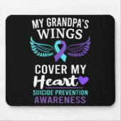 My Grandpa's Wings Cover Heart Suicide Awareness R Mousepad (Vorne)