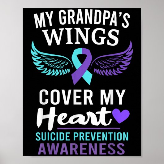 My Grandpa's Wings Cover Heart Suicide Awareness R Poster (Vorne)