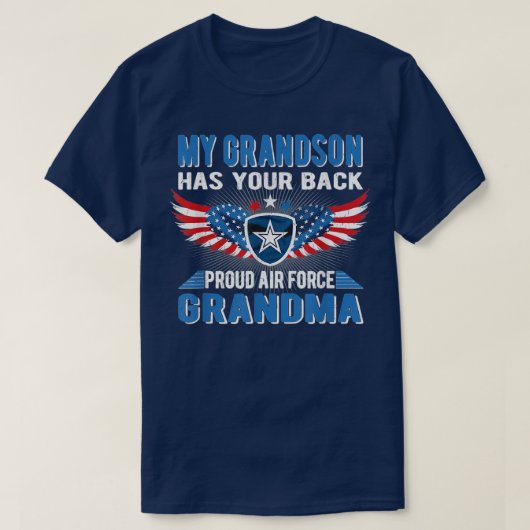 My Grandson Has Your Back Proud Air Force Grandma T-Shirt (Design vorne)