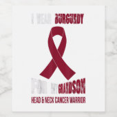 My Grandson My head Neck Cancer Warrior Gift Weinetikett (Einzelnes Label)