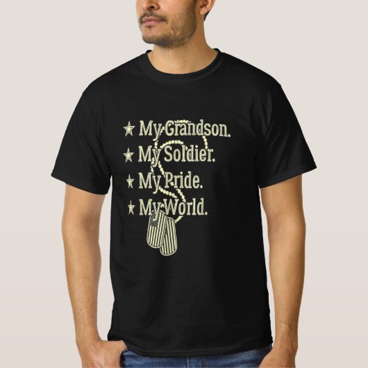 My grandson soldier hero military grandpa gift T-Shirt (Vorderseite)