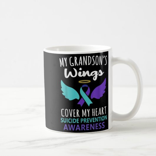 My Grandson's Wings Cover Heart Suicide Awareness  Kaffeetasse (Rechts)