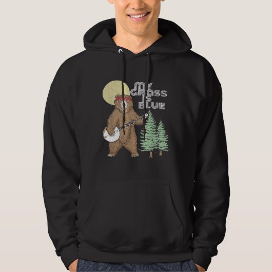 My Grass Is Blue Banjo Bear   Hippie Grizzly2 Hoodie (Vorderseite)