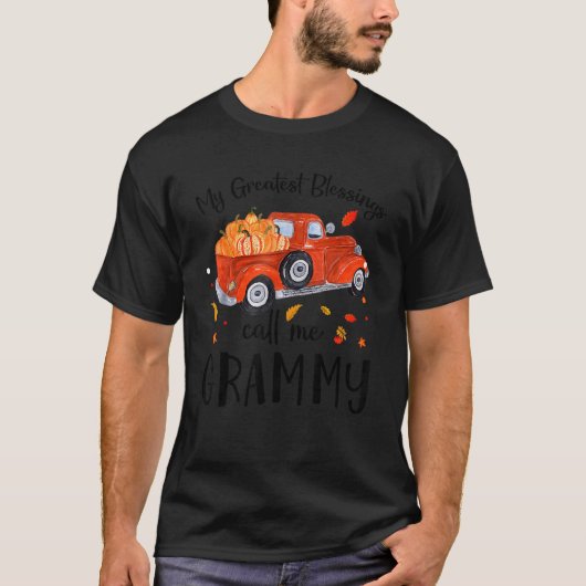 My Greatest Blessings Call Me Grammy Pumpkin Truck T-Shirt (Vorderseite)