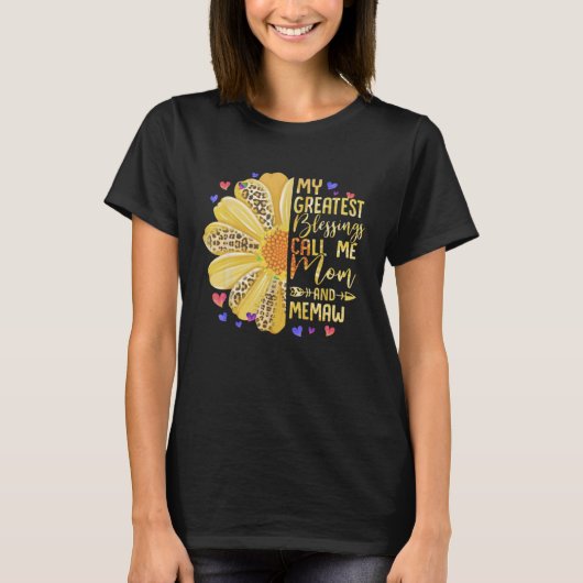 My Greatest Blessings Call Me Mom And Memaw Cute M T-Shirt (Vorderseite)