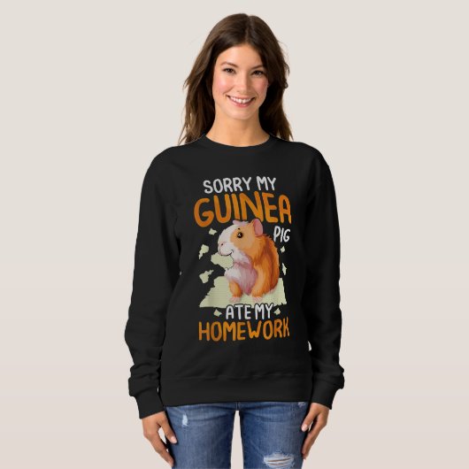 My Guinea Pig ate my Homework Cavy Kids Girls Sweatshirt (Vorne ganz)